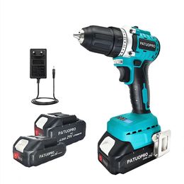 21V Rechargeable Brushless Cordless Drill 10mm Electric Hand Screwdriver 2 Speed 23 Torque with Battery and Charger 240402
