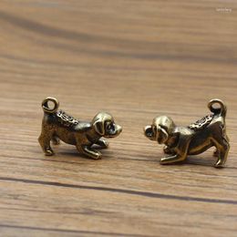 Decorative Figurines Twelve Zodiac Key Chain Pendant Brass Solid Dog Mini Lucky Metal Figurine Kawaii Accessories Miniatures