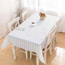 PVC Black-and-white Cheque Table Cover Waterproof/Oilproof Tablecloth Anti-scalding Rectangular Home Party Dining Room Furnishing