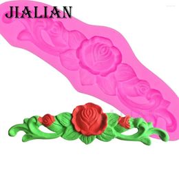 Baking Moulds Lace Vine Leaves Roses Flowers Chocolate Wedding Cake Decorating Tools DIY Fondant Silicone Mould T0263