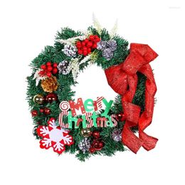 Decorative Flowers 40cm Festive Christmas Pine Wreath Perfect For Home And Store Decoration Door Window Artificial Hanging Ornament Garlands