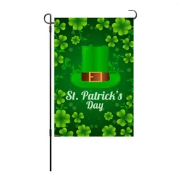 Party Decoration Shamrocks St. Patrick'S Day-House Flag Welcome 12x18inch House Garden Hanging Style Clovers Green