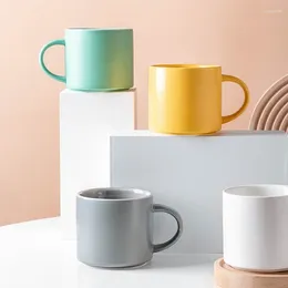 Mugs Northern Europe 650ml Ceramic Candy Color Coffee Cup Simplicity Couple Large Capacity Oatmeal Breakfas Milk Office