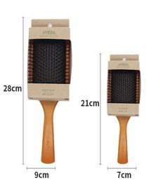 AVEDA Paddle Brush Brosse Club Massage Hairbrush Combs Prevent Trichomadesis Hair SAC Massager Wood TPE Airbag Nylon Teeth Brushes7617396