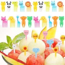 Forks Household Fruit Fork Cartoon Animal DIY Bento Stick Plastic Toothpick Dessert