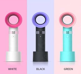 Electric Bladeless Fan Portable Cordless USB Charging Mini Handheld Fan Handheld Mini Cooler No Leaf Handy Fan Retail Package DHL 2565989