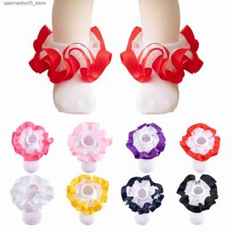 Kids Socks Girl socks lace princess socks pleated princess dress lace socks suitable for newborns/infants/toddlers/little girls Q240413