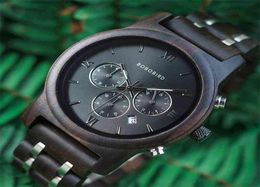 BOBO BIRD Wooden Watch Men relogio masculino Wood Metal Strap Chronograph Date Quartz Watches Luxury Versatile Timepieces WP19 2016100462