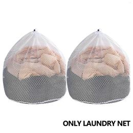 Laundry Bags 2pcs Net With Drawstring Delicates Strong Coarse Mesh Dress 50x40cm Washing Reusable Underwear Socks Blouse Machine