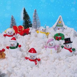 Decorative Figurines Figurine Miniature Cute Christmas Gift Snowman Micro Landscape Ornaments For Home Decorations Desktop Decor Room