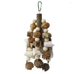 Other Bird Supplies Toys Parrot Toy With Pinecones Cuttlefish Bones Beech Wood Nuts Teething Chew For Parakeets Cockatiels Love Birds