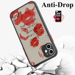 Red Lips Matte Case For Samsung S24 Ultra S23 S22 Plus S21 S20 FE Note 10 Plus A35 A34 A52 A53 A55 A52S 5G Shockproof Back Cover