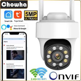 IP Cameras Outdoor Tuya WiFi Camera 5MP Wireless Waterproof Security Surveillance Camera 2.4G 5G WiFi Smart Home IP Alexa Camera 24413