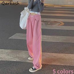 Women's Jeans Wide Leg Women Full Length 5 Colours Korean Style Chic Street College Simple Spring Baggy Harajuku All-match Trousers Ins