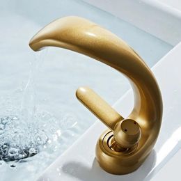 Bathroom Sink Faucets Creative Waterfall Washbasin Faucet Under The Counter Basin And Cold Toilet Cabinet All Copper Home