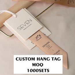 Custom Paper Labels Clothing Garment Handmade Hanging Tag Wedding Logo Design Hang Personalised Tag 24031101