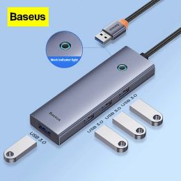 Hubs Baseus USB 3.0 Concentrator Typec 4in1 Docking Station for Pc Laptops Mobile Phones Multiple Interface Network Cable Converter