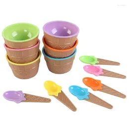 Bowls Potato Mash Auxiliary Kids Dishes Ice Cream Spoons Safe Tableware Bowl Tart Style Dinnerware Colorful