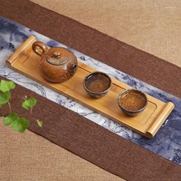 Tea Trays Japanese Bamboo Tray Home Rectangular Board Dessert Fruit Water Cup Plate Table Set Accessories
