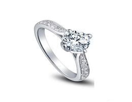 Fine US GIA certificate 18K white gold 1 ct moissanite engagement rings for womenhearts and arrowswedding diamond rings g052627926