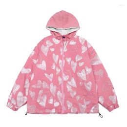 Women's Down Design Sense Niche Full-print Love Jacket Female Winter Couple Loose Plus Velvet Thick Hooded Cotton Clothing Tide Woman