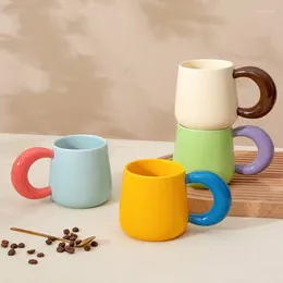 Mugs Creative Colour Contrast Ceramic Korean Home Breakfast Milk Coffee Cup