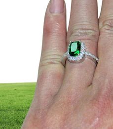 Big Promotion 3ct Real 925 Silver Ring Element Diamond Emerald Gemstone Rings For Women Whole Wedding Engagement Jewelry 7455623