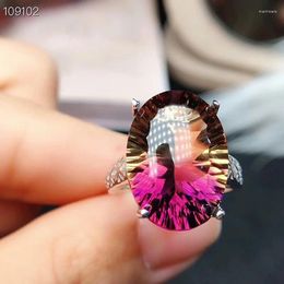 Cluster Rings MeiBaPJ Dream Cut Natural Ametrine Gemstone Fashion Ring For Women Real 925 Sterling Silver Fine Charm Party Jewelry