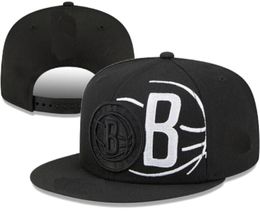 American Basketball Brooklyn''Nets''Snapback Hats Teams Luxury Designer Finals Champions Locker Room Casquette Sports Hat Strapback Snap Back Adjustable Cap a0