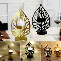 Candle Holders Wrought Iron Candlestick Creative Leaf Holder Desktop Ornament For Living Room Bedroom Studty SUB Sale