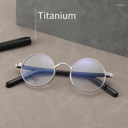 Sunglasses Frames Pure Titanium Glasses Frame Artistic And Retro Japanese Round Anti Blue Light Lenses Man Woman Fashion Classics