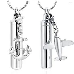 Pendant Necklaces Anchor Aeroplane Cremation Jewellery Ashes Bottle Urn Memorial Urns Necklace Stainless Steel Keepsake