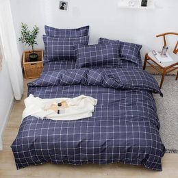 Bedding Sets J 2024 Set Geometry Duvet Cover Flat Sheet Modern Bed Linen Stripe Grid AB Side Home Textile Pillowcase