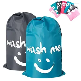 Laundry Bags Nylon Bag Travel Storage Pouch Machine Washable Dirty Clothes Organizer Folding Wash Drawstring Bathroom Accessories