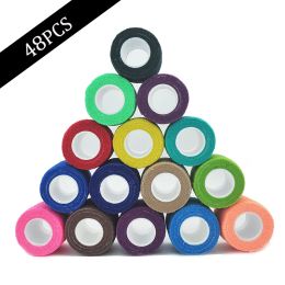 Safety 24/48Pcs Colourful Sport Self Adhesive Elastic Bandage Wrap Tape Elastoplast For Knee Support Pads Finger Ankle Palm Shoulder