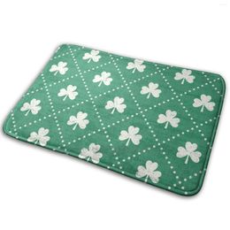 Carpets Shamrock On! - Emerald Mat Rug Carpet Anti Slip Bedroom Entrance Door Irish Pattern Lattice Clover Isle