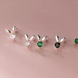 Stud Earrings LAVIFAM S925 Sterling Silver Ins Wind Mini Zircon Screw Thread For Daughter Girl Small Ear Jewellery