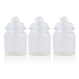 Storage Bottles 3 Pcs Glass Food Jar Sealed Preserving Container Seasoning Jars