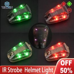 Lights WADSN Airsoft Sport Helmet light GEN 3 Signal Green Red IR Strobe Ladybird Lamp Waterproof Military Survival helmet Light