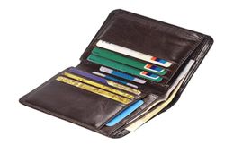 Wallets Genuine Leather Men Short Trifold Wallet Multi Slots Holders Male Clutch Vintage Purse Money Bags2311059