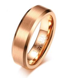 Wedding Ring 6mm rose gold brushed Tungsten Carbide mens ring for men and women comfort fit in USA and Europe5016635