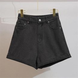 Women's Jeans Spring / Summer Black Wide Leg High Waist Denim Shorts American Pants Sexy Washing Casual Women