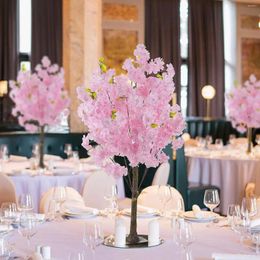 Decorative Flowers Artificial Cherry Blossom Tree 39.3 Inch Tall Japanese Branches Trees Centrepiece Wedding Table Fake Plant