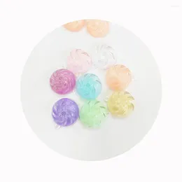 Decorative Figurines 25mm Luminous Windmill Candy Resin Charms Colourful Kawaii Glowing In Dark Pendants Decorations