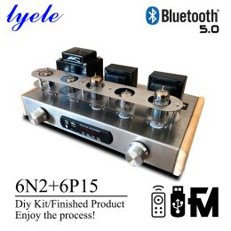 Amplifiers Lyele Audio 6n2 6p15 Vacuum Tube Amplifier Diy Kit Hifi Amplifier Class A Audio Amp VU Meter Bluetooth 5.0 Usb Player 3.5w*2 Amp