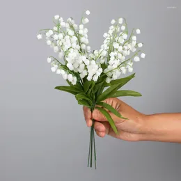 Decorative Flowers Simulation Lily Of The Valley Plastic Flower Single Small Fresh Handbell Campanula Decoration