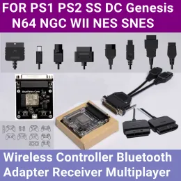 Cables BlueRetro PS2 Wireless Controller Bluetooth Adapter Receiver Multiplayer for PS2 PS1 SS DC N64 NGC NES SNES Genesis Game Console