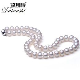 Dainashi Top Quality AAAA High Lustre 6-11mm Natural Freshwater Pearl Necklace For Women Wedding Gift 45cm 925 Silver Clasp 240408