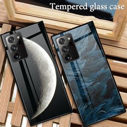 Starry Sky Glass Phone Case For Samsung Galaxy S24 S23 S22 Ultra S21 FE S20 Ultra Plus S20FE Back Cover For Samsung S23 Ultra