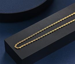 3mm Rope Chain Necklaces Stainless Steel Cuban Chain Classic Choker Mens Women Jewellery Plated Gold Silver Colour Necklace Gift1 2058727621